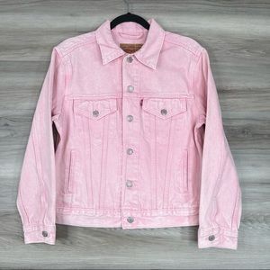 NWT Levi’s Women’s Pink Ex boyfriend Cotton Denim Trucker Jacket Sz S